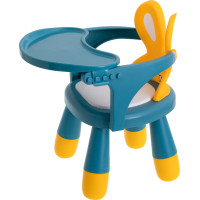 Detská jedálenská stolička Zajačik - modrá / žltá