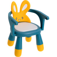 Detská jedálenská stolička Zajačik - modrá / žltá