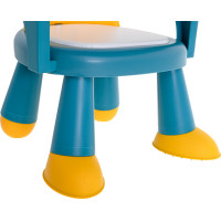 Detská jedálenská stolička Zajačik - modrá / žltá