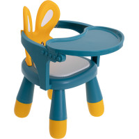 Detská jedálenská stolička Zajačik - modrá / žltá