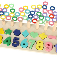 Drevená Montessori vkladačka s tvarmi a číslami 3v1