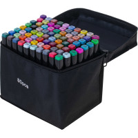 Obojstranné liehové fixy v púzdre 80 ks + stojan