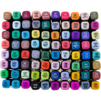 Obojstranné liehové fixy v púzdre 80 ks + stojan