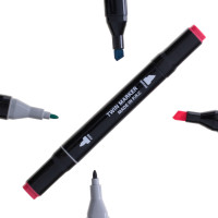 Obojstranné liehové fixy v púzdre 80 ks + stojan