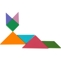 Drevený magnetický tangram
