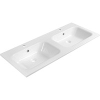 Sapho ARECA dvojumývadlo, liaty mramor, 121x51, 5cm, biela AC121