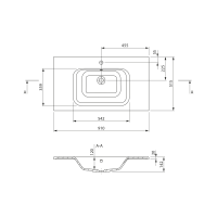 Sapho ARECA umývadlo, liaty mramor, 91x51, 5cm, biela AC091