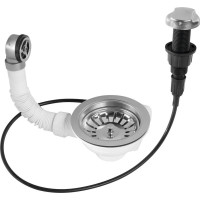 Bruckner Drezová výpusť 6/4", s prepadom a ovládaním, nerez 155.122.1