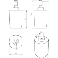 Gedy YLENIA dávkovač mydla na postavenie, ružová YL8010