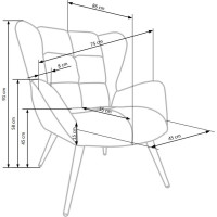 Kreslo ORION - čalúnené - béžové/čierne