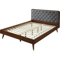 Čalúnená posteľ CHARLEY 200x140 cm - šedá/orech