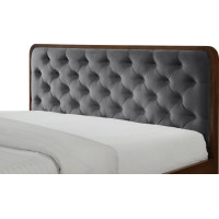 Čalúnená posteľ CHARLEY 200x140 cm - šedá/orech