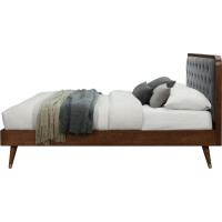 Čalúnená posteľ CHARLEY 200x140 cm - šedá/orech