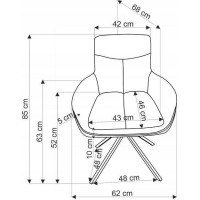 Jedálenské otočné kresielko AIDEN - šedé
