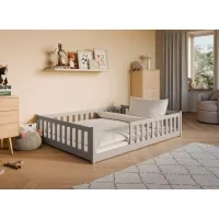 Detská Montessori posteľ z masívu borovice BETTY - 200x120 cm - KAŠMÍROVÁ