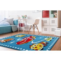 Detský koberec Autíčka - modrý