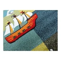 Detský koberec Pirátska loď - modrý