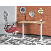 Písací stôl KEVIN s nastaviteľnou výškou - dub artisan/čierny