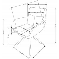 Jedálenské otočné kresielko HAYES - olivovo zelené