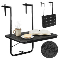 Závesný stolík na balkón ARETTO - čierny