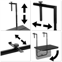 Závesný stolík na balkón ARETTO - čierny
