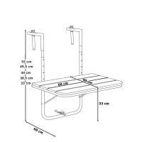 Závesný stolík na balkón ARETTO - čierny