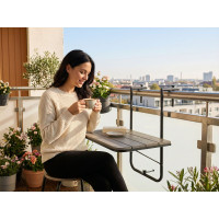 Závesný stolík na balkón ARETTO - šedý