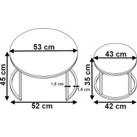 Konferenčný stolík GALEN SMALL - grafitový mramor/čierny