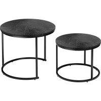 Konferenčný stolík GALEN SMALL - grafitový mramor/čierny