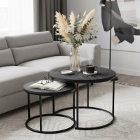 Konferenčný stolík GALEN SMALL - grafitový mramor/čierny