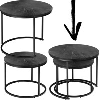 Konferenčný stolík GALEN SMALL - grafitový mramor/čierny