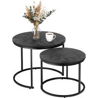 Konferenčný stolík GALEN SMALL - grafitový mramor/čierny