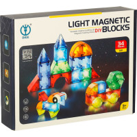Svietiaca LED magnetická 3D stavebnica - 32 prvkov
