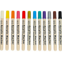 Akrylové vodeodolné DIY popisovače - 12 ks