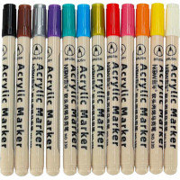 Akrylové vodeodolné DIY popisovače - 12 ks