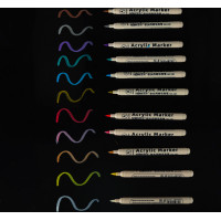 Akrylové vodeodolné DIY popisovače - 12 ks