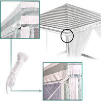 Záhradný altánok s moskytiérou 3x3 m - biely