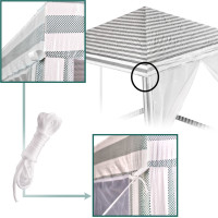 Záhradný altánok s moskytiérou 3x3 m - biely