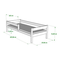 Detská posteľ z masívu PAVLÍK 2 - 180x80 cm