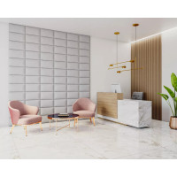 Čalúnený panel na stenu TRINITY - 45x25 cm, tyrkysový