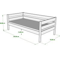 Detská posteľ z masívu KARAS 2 - 180x90 cm