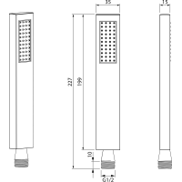 Sapho Ručná sprcha, 200mm, gun metal DO381