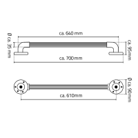 Ridder Pevnostné madlo plastové, 600mm, čierna A1016010