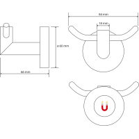 Sapho Magnetický dvojháčik na vykurovacie teleso XJ235