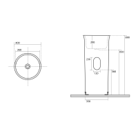 Kerasan THE NEW YORKER keramické umývadlo voľne stojace k stene, 40x89x40cm, biela 564501
