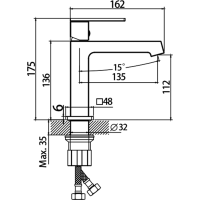 Sapho KRONY stojanková umývadlová batéria, gun metal GJ002GM