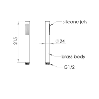 Sapho Ručná sprcha, 185mm, zlato mat DO219D
