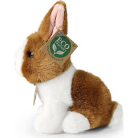 Rappa Plyšový králik bielo-hnedý sediaci 16 cm ECO-FRIENDLY