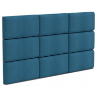 Čalúnený panel na stenu TRINITY - 45x25 cm, tyrkysový