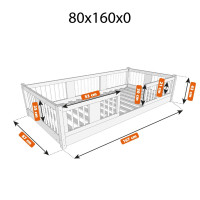 Detská Montessori posteľ z masívu borovice LUNA - 160x80 cm
